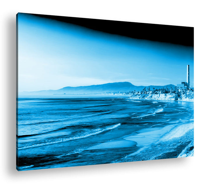 deyoli zauberhafte Küste von Kalifornien Format: 80x60 Effekt: Monocrome Blau als Leinwand, Motiv fe