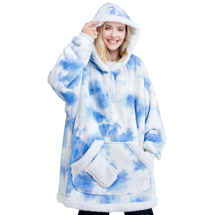 Giggling Getup tragbare Decken Hoodie – Übergrosse Flanell Sherpa Fleece Sweatshirt Decke für Erwach