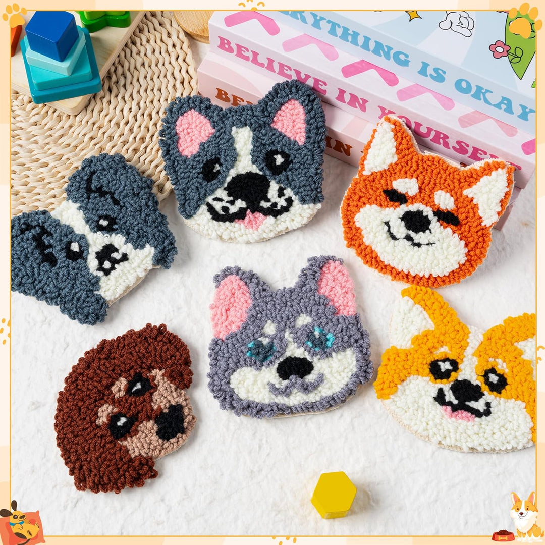 Craft Punch Needle Untersetzer Kit DIY Needle Punch Handwerk Stickerei Kit für Anfänger einfach Filz