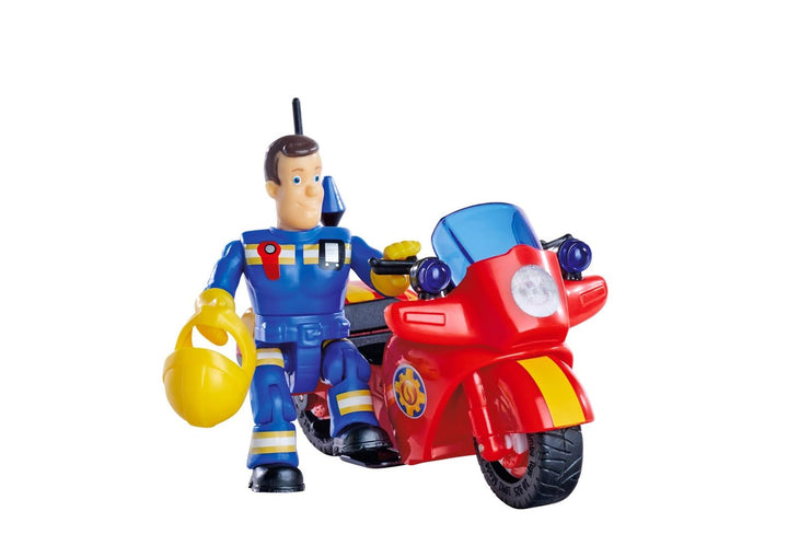 Simba Feuerwehrmann Sam Motorrad mit Figur – Einsatzfahrzeug mit beweglicher Sam Spielfigur, TV Seri