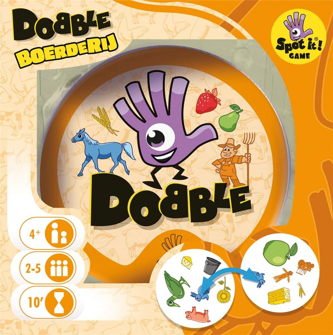 Zygomatic Dobble Bauernhof - Kartenspiel - 5 Spiele in 1 - Niederländische Sprache