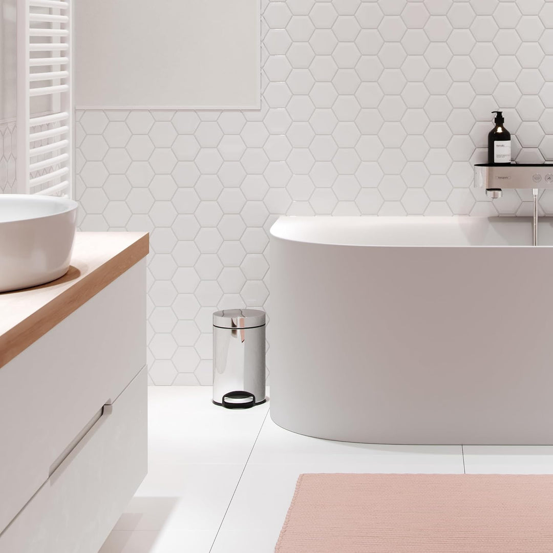 hansgrohe AddStoris - Badezimmer Mülleimer, Mülleimer Bad mit 3 l Fassungsvermögen, Kosmetikeimer, T