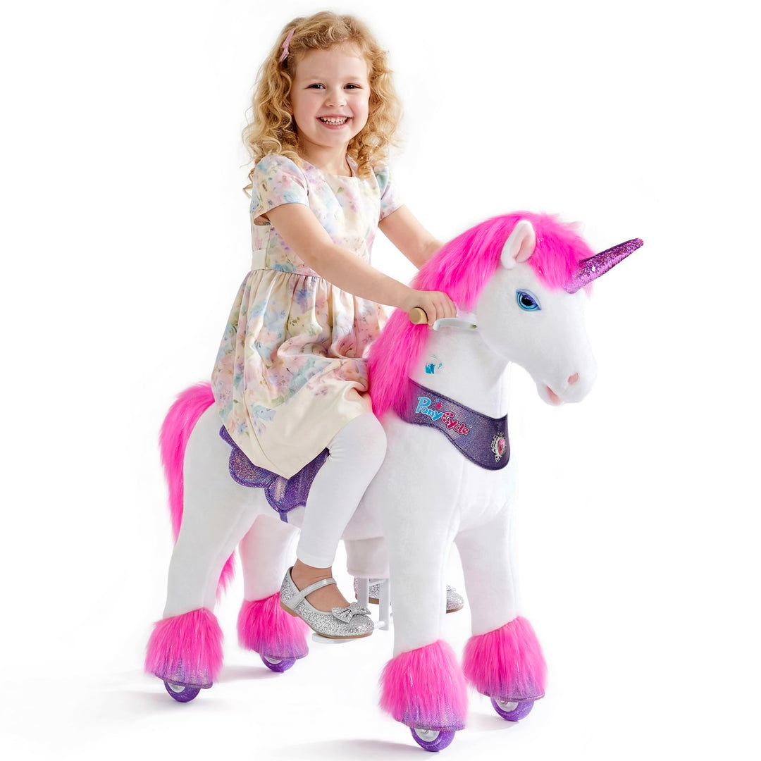 PonyCycle Fortschrittlich Modell Y Einhorn Reitpferd Einhorn mit Magisches Geräusche für Kinder 4–7