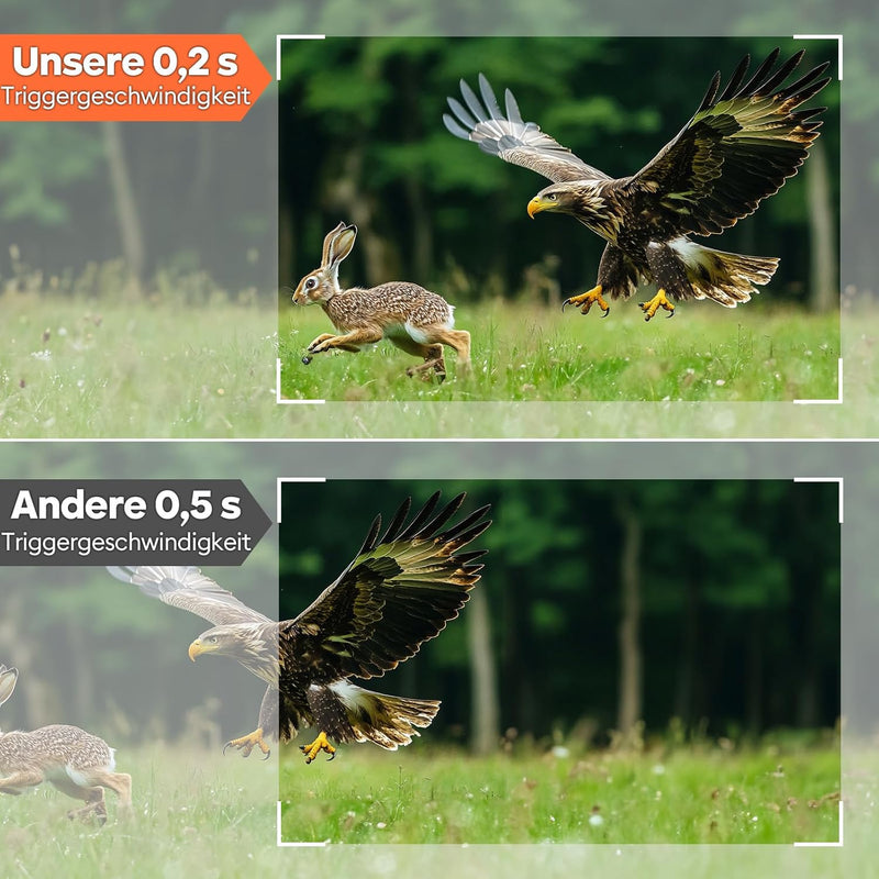 Solareye WLAN Wildkamera mit Handyübertragung App, 2,7K 48MP Wildkamera mit Bewegungsmelder Nachtsic
