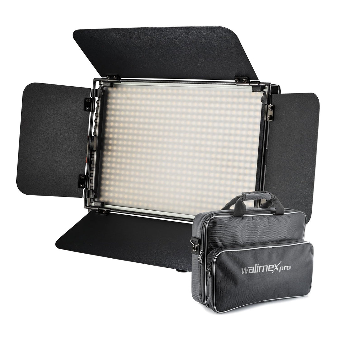 Walimex pro dimmbare LED Flächenleuchte Niova 600 Plus Bi-Color + Akku Slots I Videoleuchte &amp; Fotoli