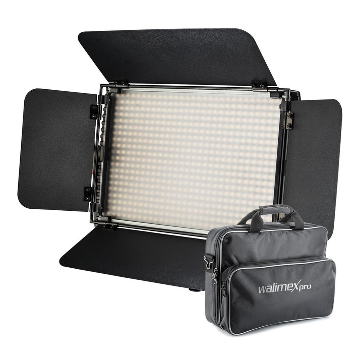 Walimex pro dimmbare LED Flächenleuchte Niova 600 Plus Bi-Color + Akku Slots I Videoleuchte &amp; Fotoli