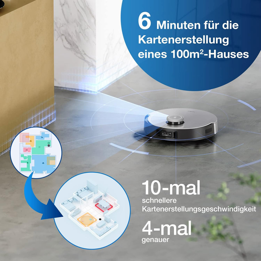 ECOVACS DEEBOT X1 OMNI, Staubsaugerroboter mit Wischfunktion und multifunktionaler Reinigungsstation
