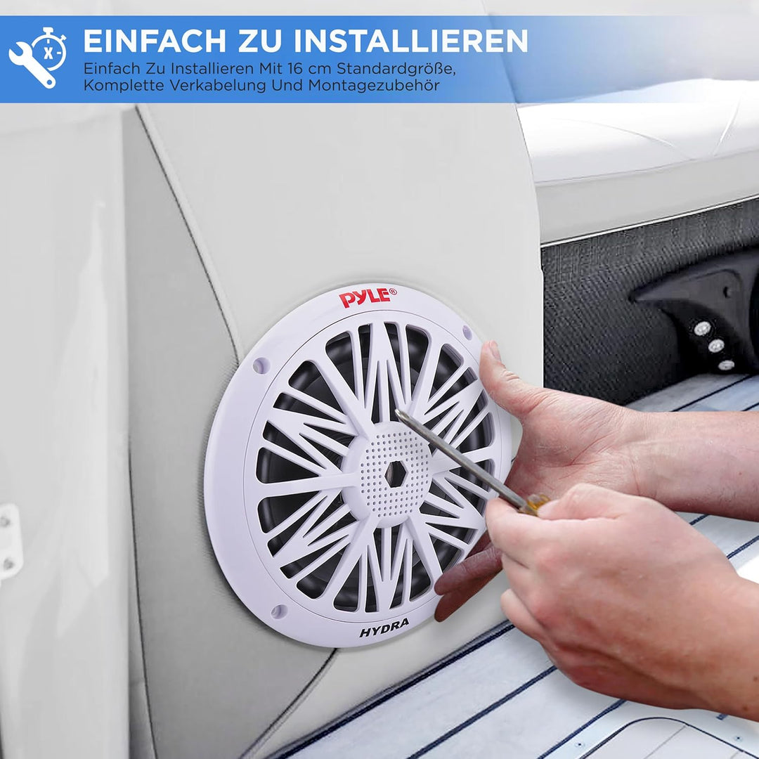 Pyle PLMR62 200 W 16,5 cm 2 Wege Marine Lautsprecher, Weiss