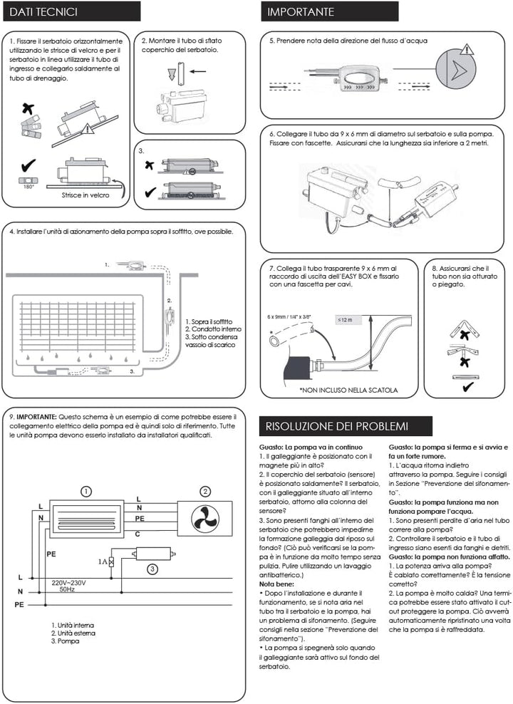 Arnocanali NSI2720 Mini-Kondensationskondensationspumpe, Durchflussmenge 13,2 l/h