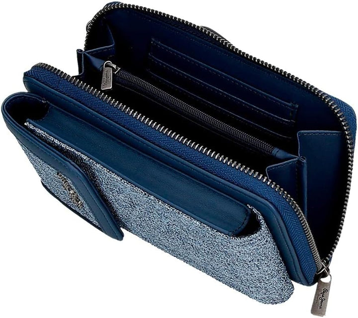 Pepe Jeans Maddie Umhängetasche Handyhalter Blau 11x17,5x2,5 cm Polyester mit Kunstlederdetails Blau