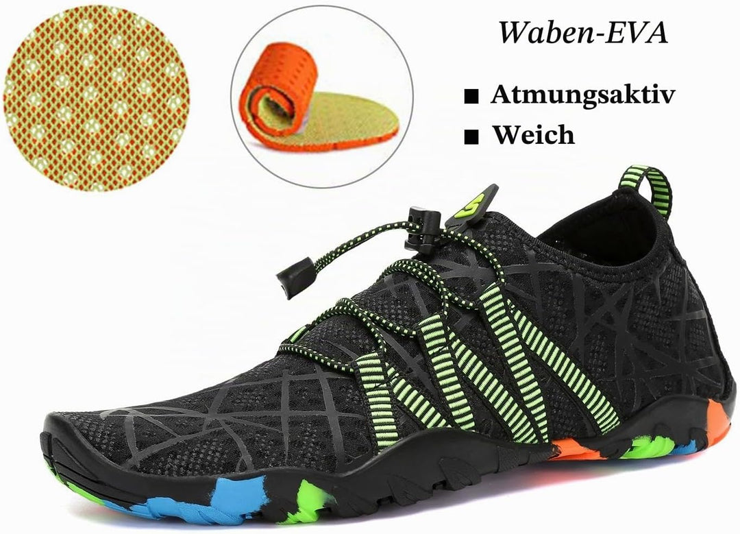 SAGUARO Badeschuhe für Herren Damen - 7/9 Drainagelöcher Schnelltrocknende rutschfest, Gr 35-48 40 E