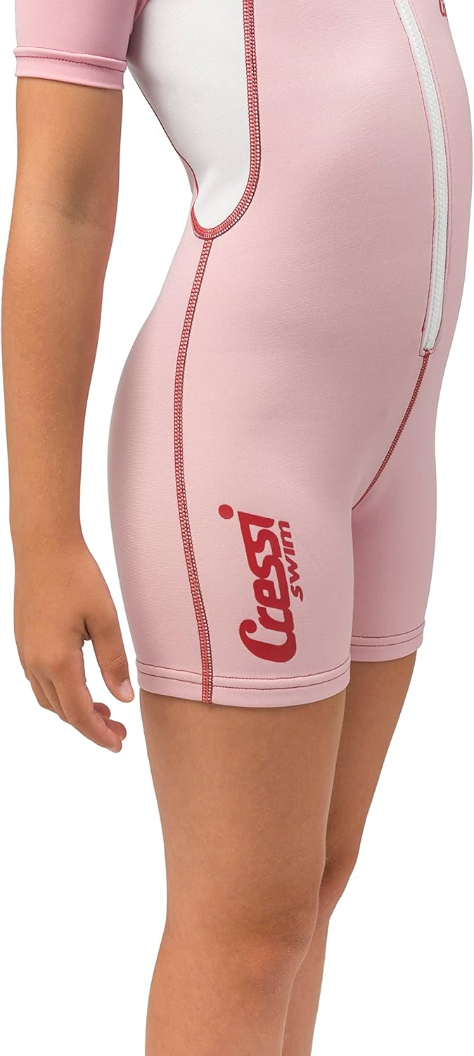 Cressi Kid Shorty Wetsuit 1.5 mm - Shorty Neoprenanzug für Kinder Ultra Stretch Neopren Rosa/Weiss L