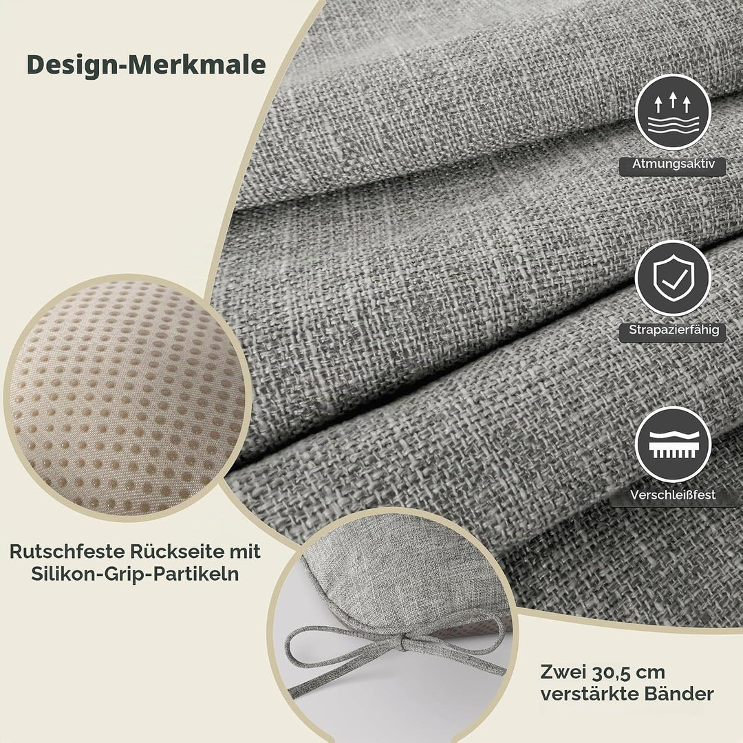 AddGrace 4er Set Sitzkissen 40 x 40cm Weiche Stuhlkissen mit 10cm Hochwertiger Polsterung für Innenb