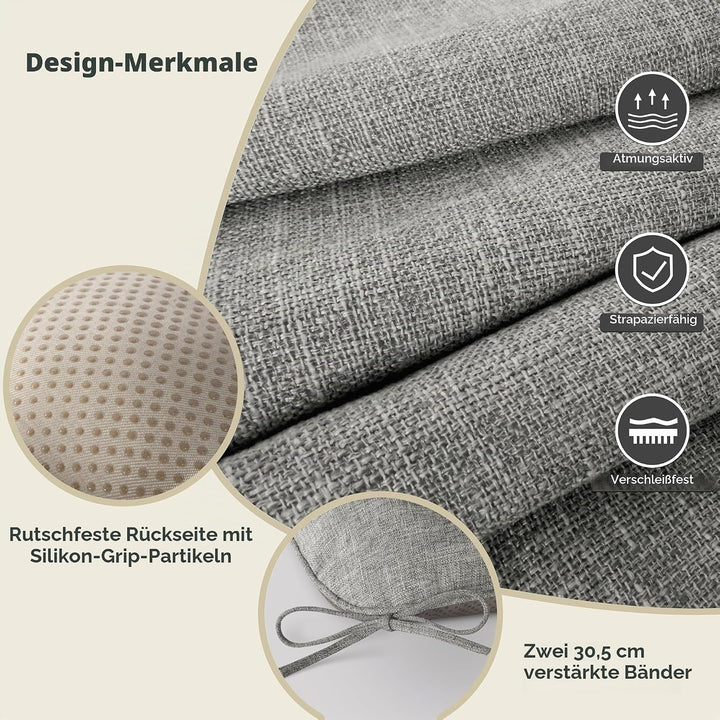 AddGrace 4er Set Sitzkissen 40 x 40cm Weiche Stuhlkissen mit 10cm Hochwertiger Polsterung für Innenb
