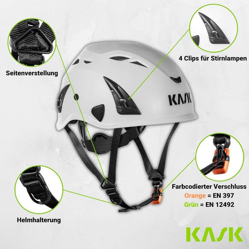 KASK Schutzhelm Superplasma AQ weiss | Arbeitsschutzhelm | Baustellenhelm | Drehrad | EN397