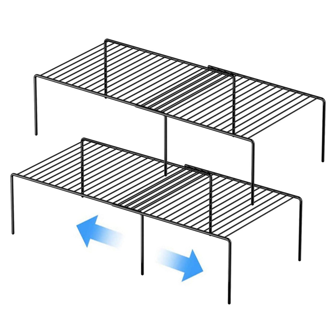 Küchenschrank Erweiterbares Regal Organizer Set von 2, Verstellbare Metalldraht Speisekammer Lagerre