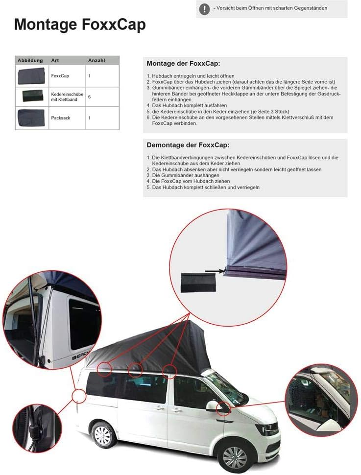 VW T5,T6 FoxxCap anthrazit Wetterschutz MützeCalicap Regenschutz