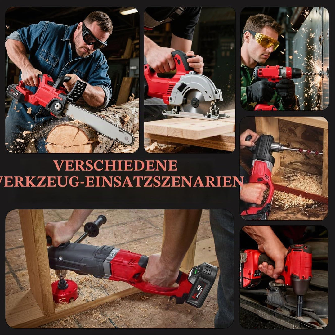 2X 18V 8.0Ah/8000mAh Ersatzakku für Milwaukee M18 + 4A Ladegerät Kompatibel für Milwaukee 18V Akku M
