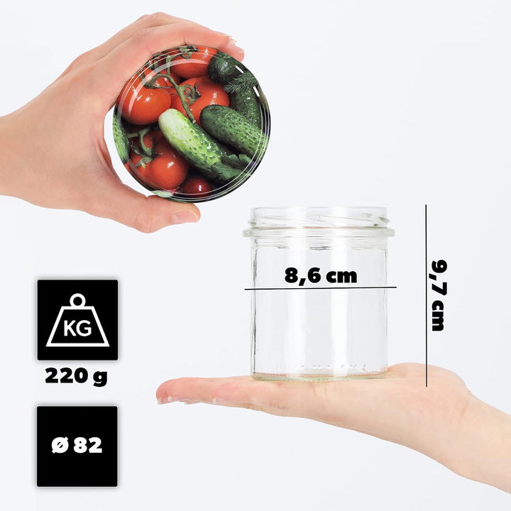KADAX 10er Set Marmeladengläser 350ml TO82, Einmachgläser Vorratsgläser Mason Jar mit Schraubdeckel,