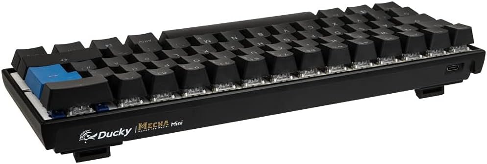 Ducky Mecha Mini Gaming Tastatur Cherry MX Black Switches, RGB Tastatur Mechanisch, 60% Tastatur Deu
