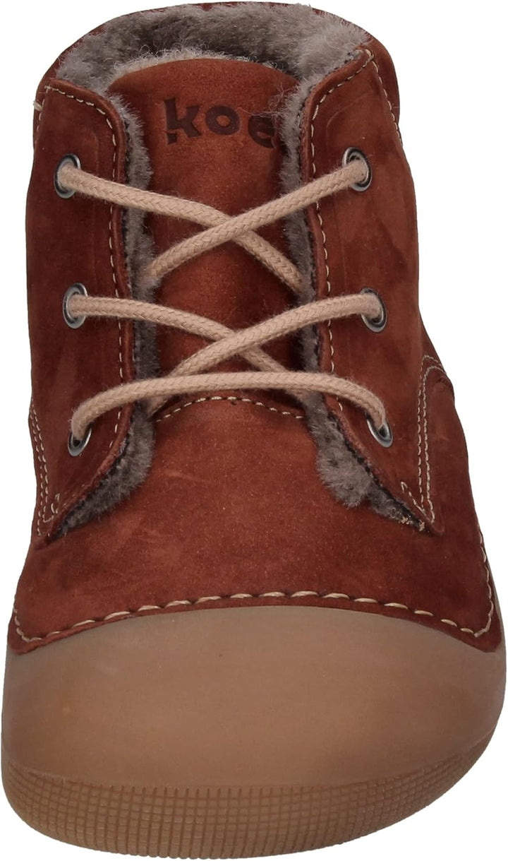 KOEL Barefoot Lauflernschuhe - AVA Bio Nubuk Lambswool Blue 19 EU Chocolate, 19 EU Chocolate