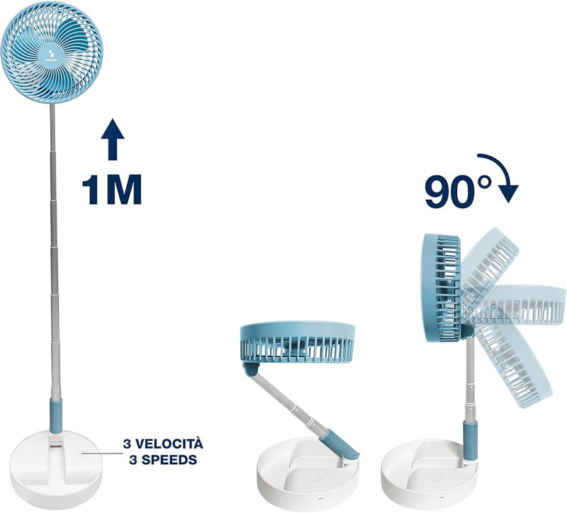 BEPER P206VEN450 Mini Ventilator Ausziehbarer mit Akku –USB Ventilator Kraftvoller Ausziehbar Bis zu