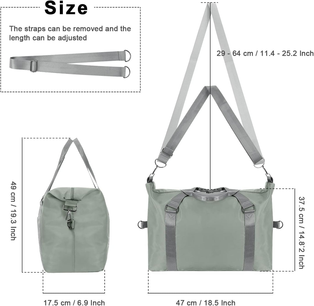 HAWEE Reisetasche Herren Gross Weekender Sporttasche Damen Wasserdicht Gym Bag Leichte Handgepäck Ta