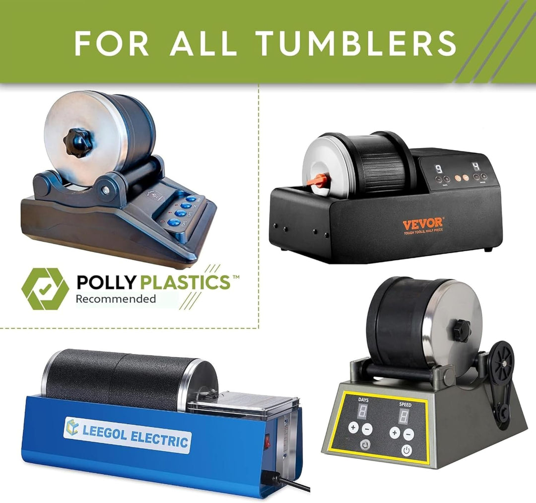 Polly Plastics Rock Tumbler Tumbling Media Grit Kit in Heavy Duty Resealable Bags