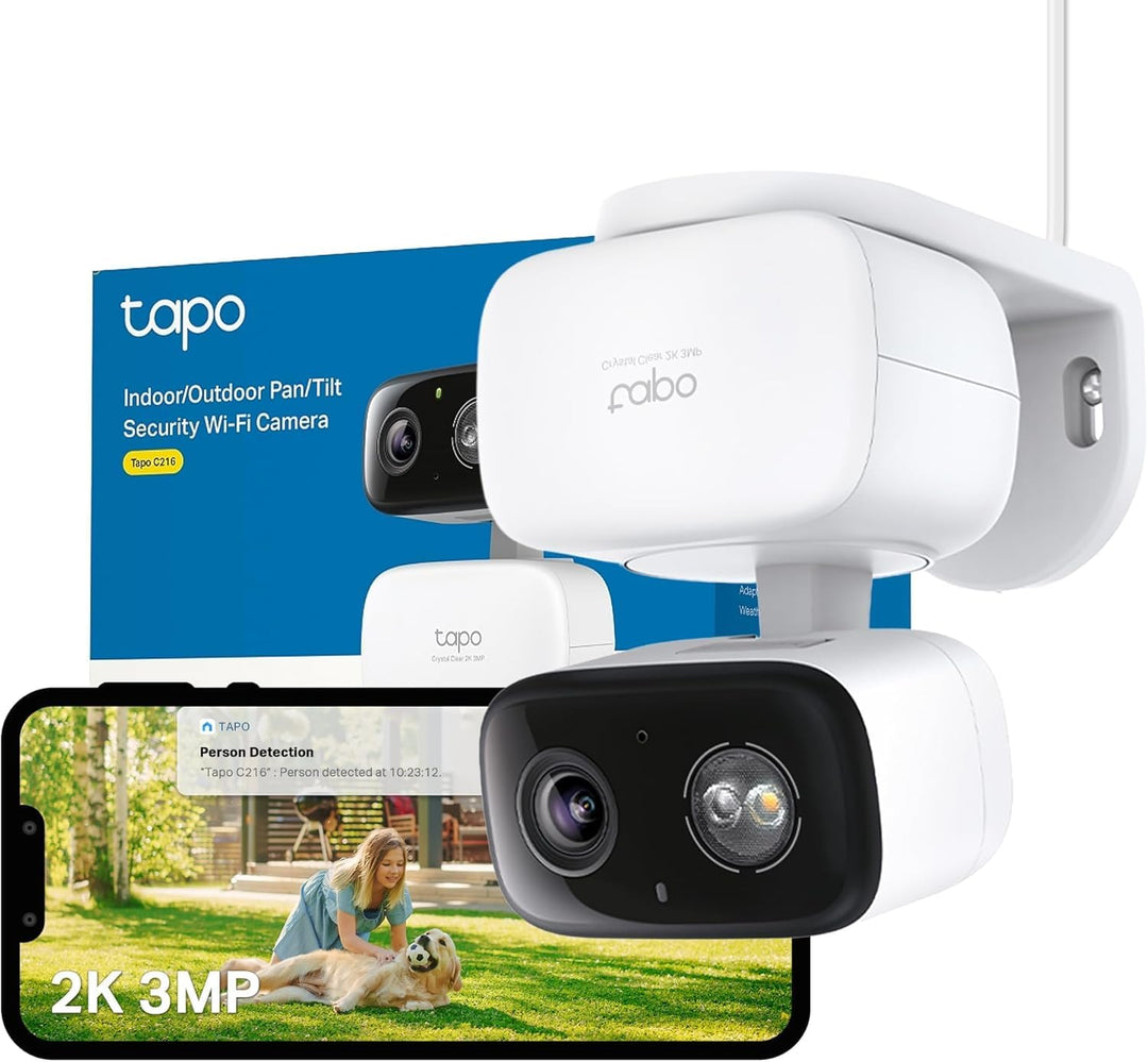 Tapo C216 Mini-Überwachungskamera mit Aufzeichnung, 2K 3MP, 360°-Abdeckung für Innen- und Aussenbere