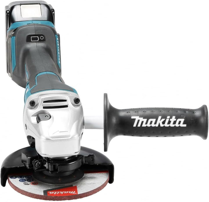 Makita DGA515RTJ Akku-Winkelschleifer 18 V mit Paddleschalter / 5,0 Ah, 2 Akkus + Ladegerät im MAKPA