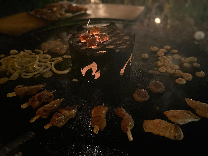 Wok Aufsatz für Feuerplatte Wok Krone Dutch Oven Grilleinsatz Grill #05