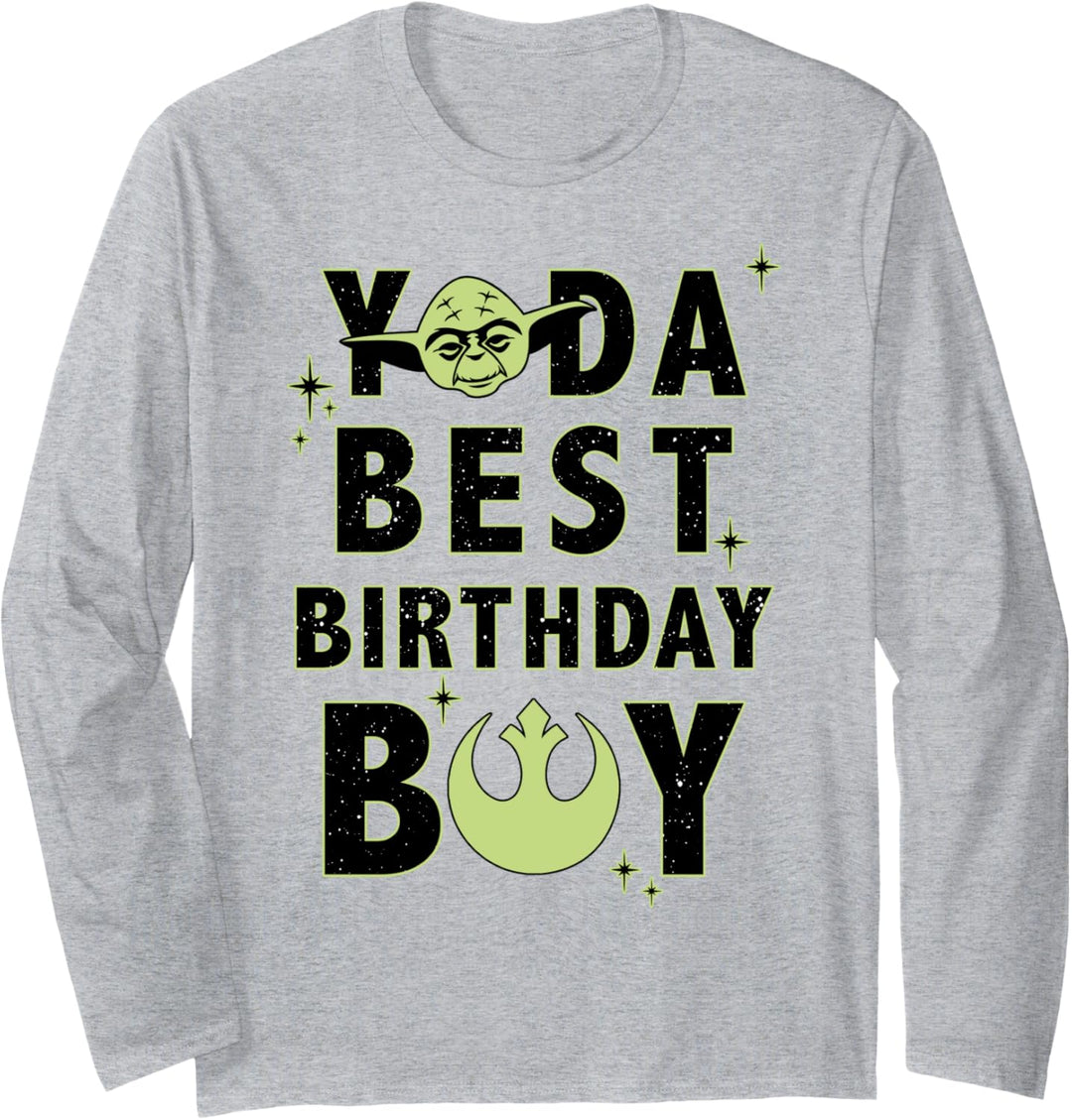 Star Wars Yoda Best Birthday Boy Rebel Logo Langarmshirt
