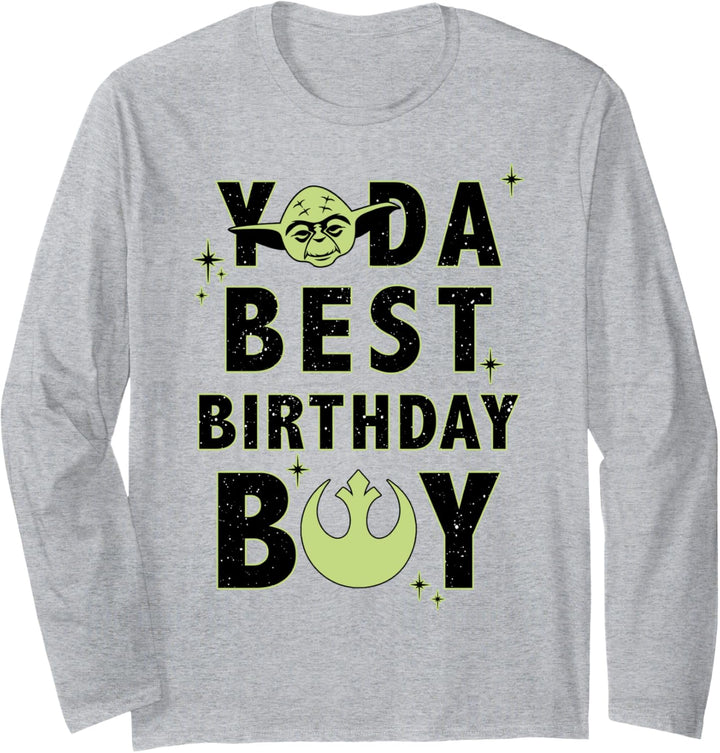 Star Wars Yoda Best Birthday Boy Rebel Logo Langarmshirt