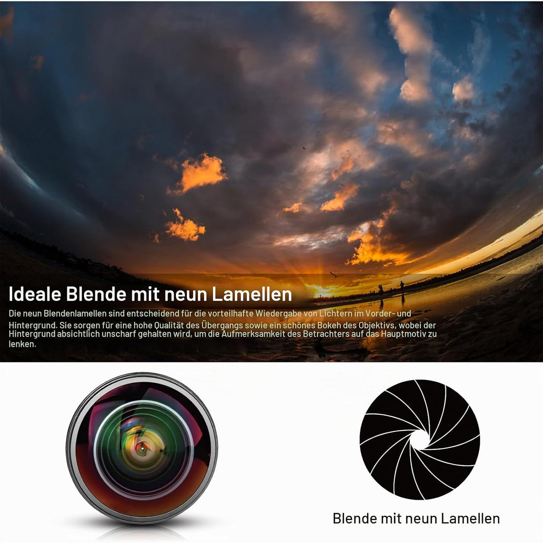 Meike 8mm f3.5 Ultra Weitwinkel Fisheye Objektiv für Canon EOS EF Mount DSLR Kameras EOS 70D 77D 80D