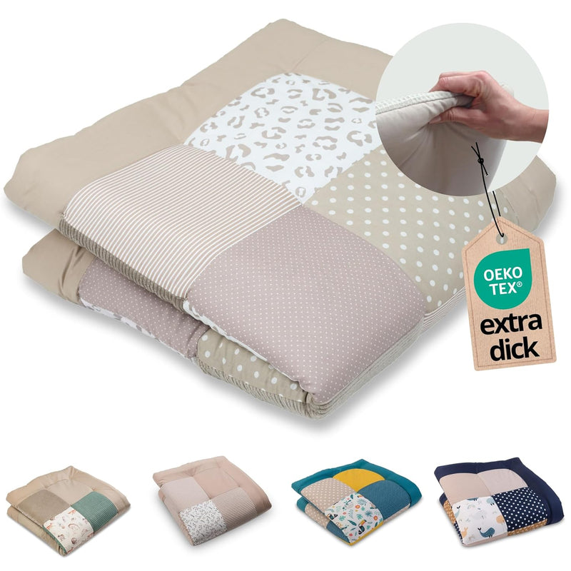 ULLENBOOM Krabbeldecke für Baby 100x100 cm, 100% OEKO-TEX Materialien, Made in EU, Dick & weich gepo