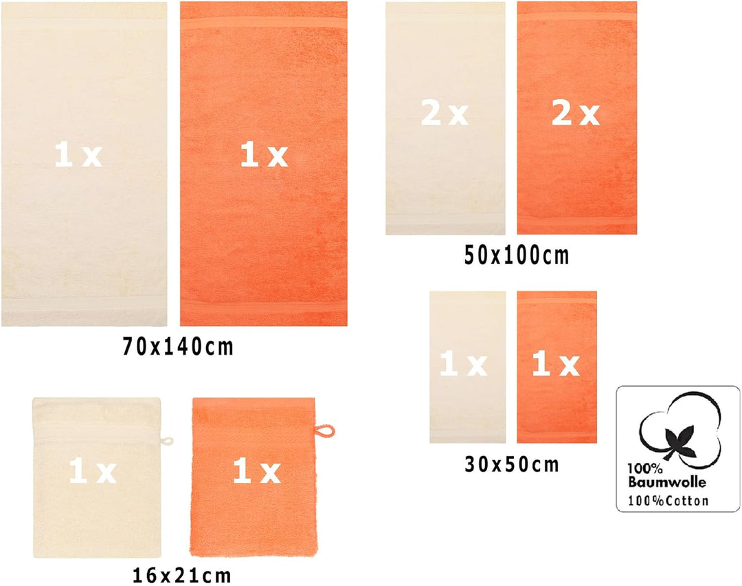 Betz 10-TLG. Handtuch-Set Premium 100% Baumwolle 2 Duschtücher 4 Handtücher 2 Gästetücher 2 Waschhan