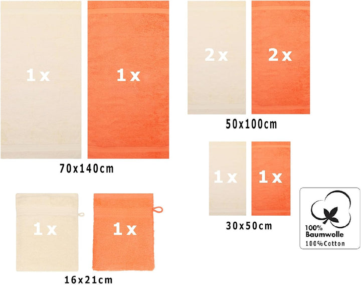 Betz 10-TLG. Handtuch-Set Premium 100% Baumwolle 2 Duschtücher 4 Handtücher 2 Gästetücher 2 Waschhan