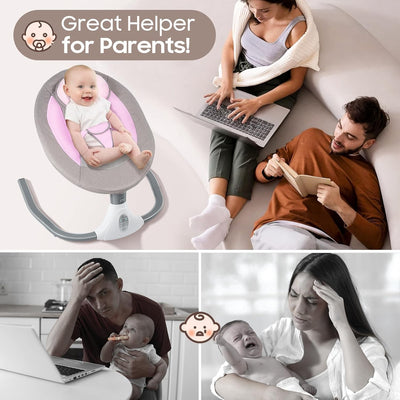 Babywippe, Elektrische Babyschaukel mit Musik,Elektrische Babywippe Monate Faltbar Abnehmbar und Was