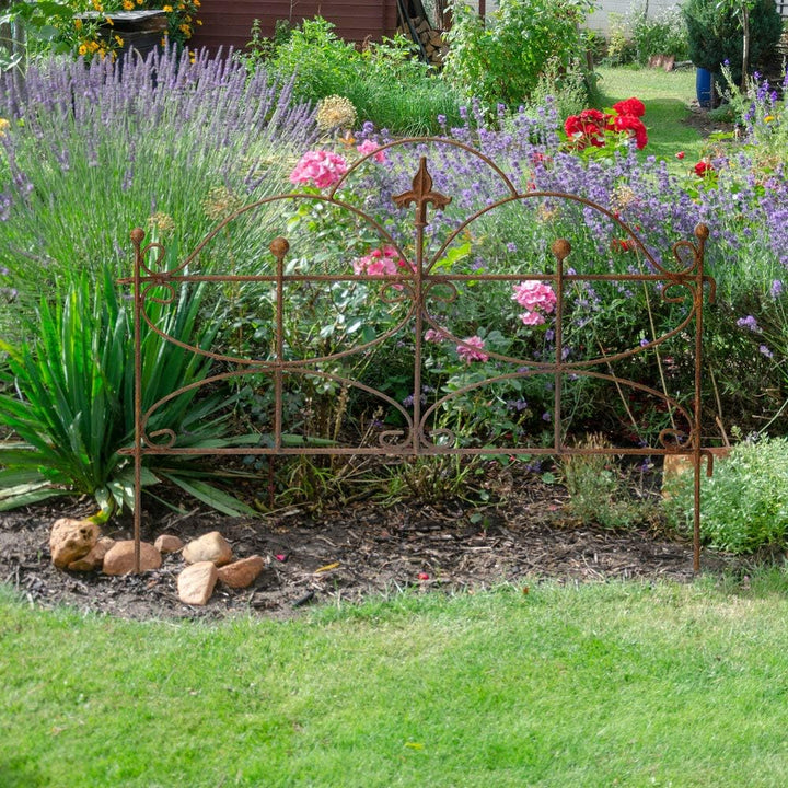 Gerry Beetzaun Gartenzaun Zaun Zaunelement Rankhilfe Metall Eisen Rost Schmetterling 46cm hoch x 60c