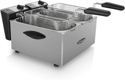 Orbegozo FDR 70 - Professionelle Fritteuse, 7 Liter (zwei Behälter je 3,5 Liter), einstellbares Ther