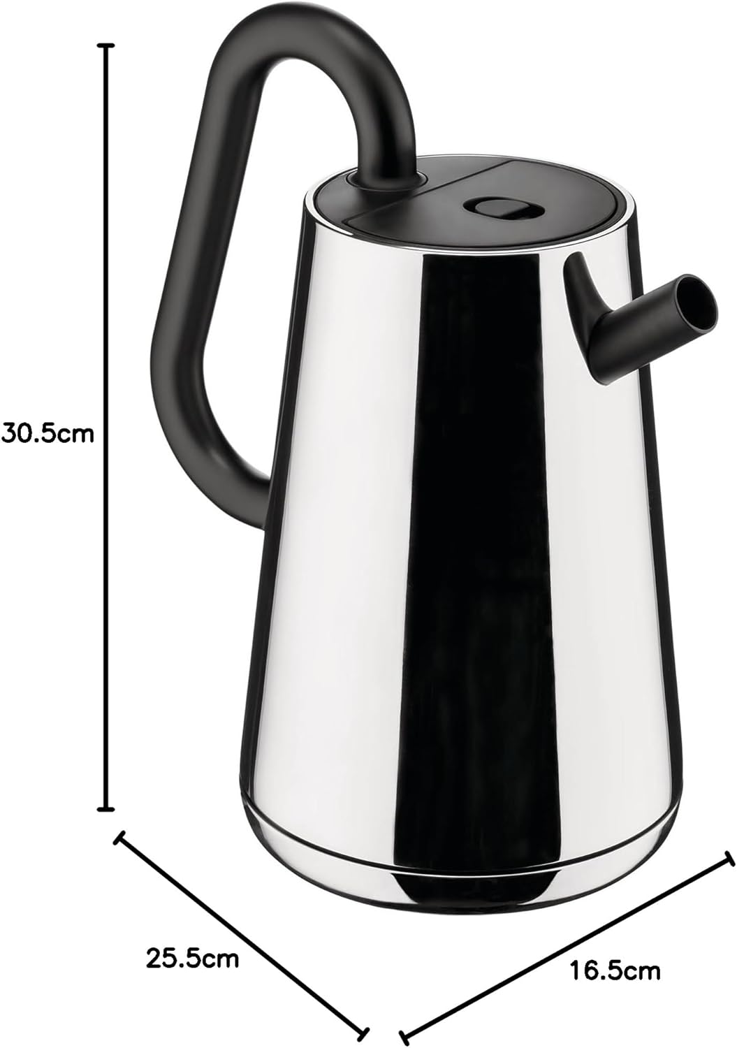 Alessi Toru NE01 B – Design-Wasserkocher, aus Edelstahl 18-10 und Thermoplastischem Harz, Europäisch