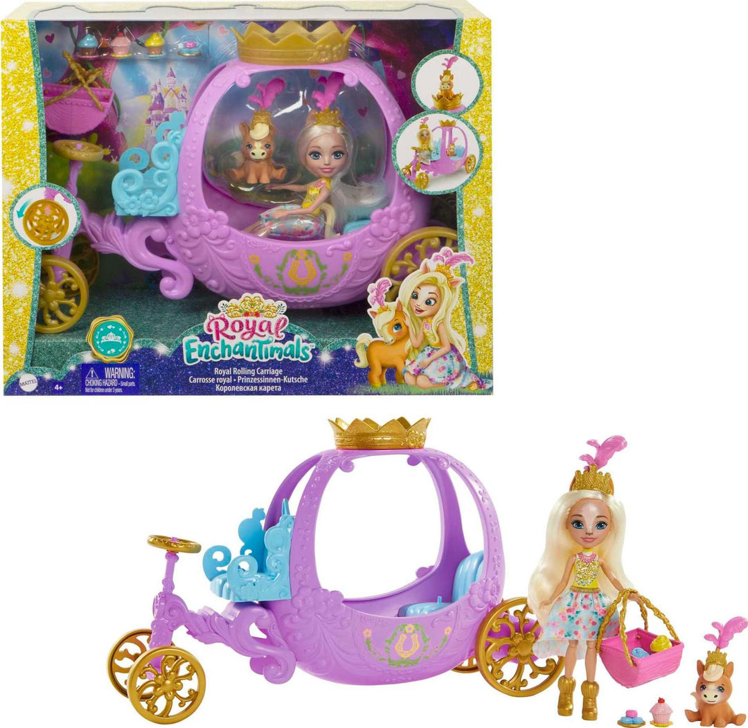 Enchantimals GYJ16 - Spielset Rollende Kutsche für Prinzessinnen (20,5 cm), aus der Royals Kollektio