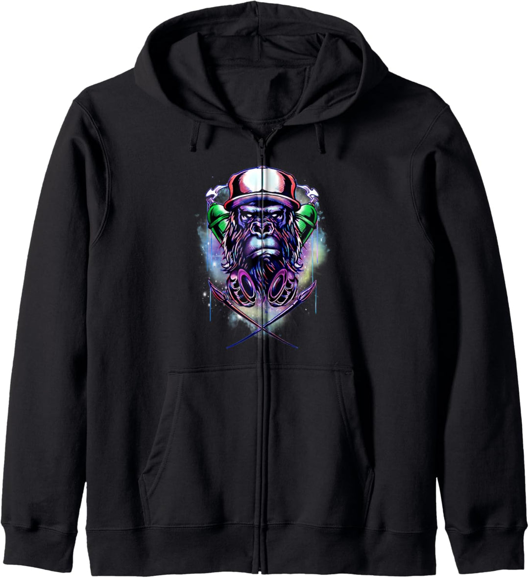 Graffiti Gorilla Street Art Bunt Nice Medium Gorilla Kapuzenjacke
