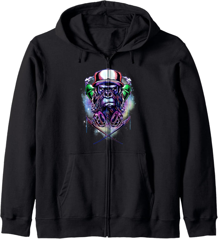 Graffiti Gorilla Street Art Bunt Nice Medium Gorilla Kapuzenjacke