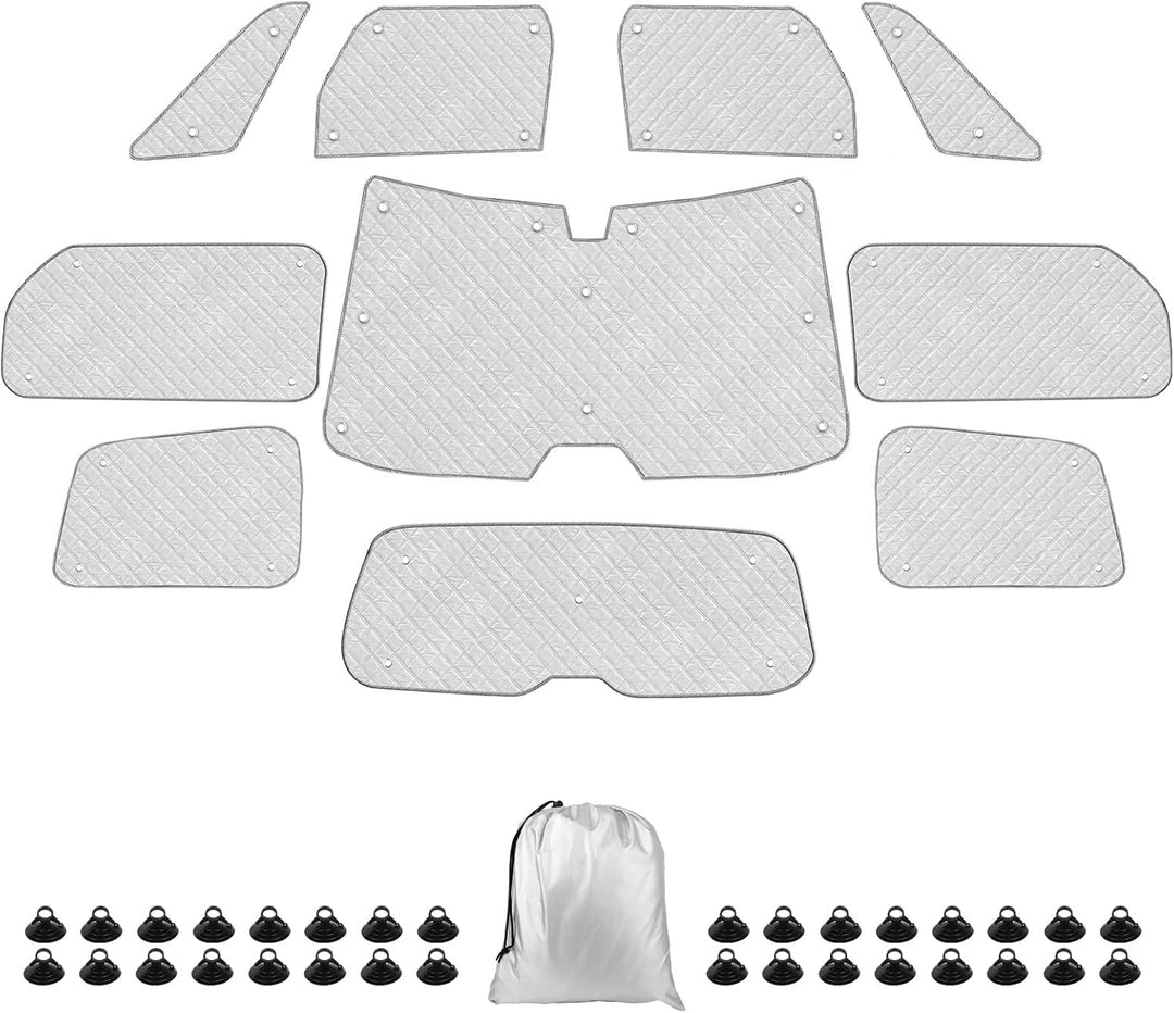 Thermomatte Fahrerhaus Innen Kompatibel mit VW ID Buzz 2022-2026, 10PCS LWB Faltbare Isolierte Sonne