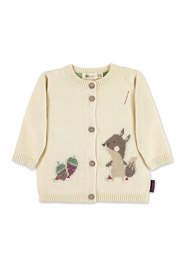 Sterntaler Baby Mädchen Strickjacke Baby GOTS Strick Eichhörnchen Jacke - Strickjacke Baby - Strickj