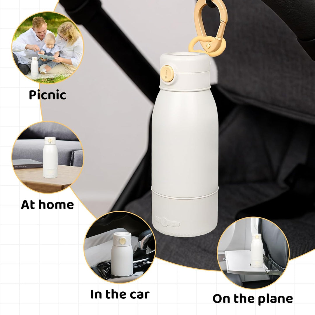 Tragbarer Flaschenwärmer Baby Unterwegs - Grosse 500ml Kapazität, Pasteurisierung, Kindersicherung g