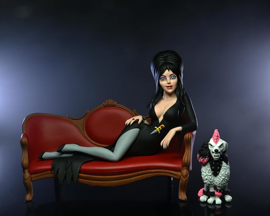 NECA - Elvira Toony Terrors: Elvira auf der Couch, 15,2 cm grosse Actionfigur
