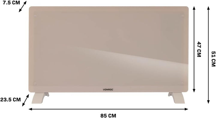 VONROC Elektroheizung energiesparend 2500W - Konvektor Heizung [30qm Räume] - Mobile Elektrische Hei