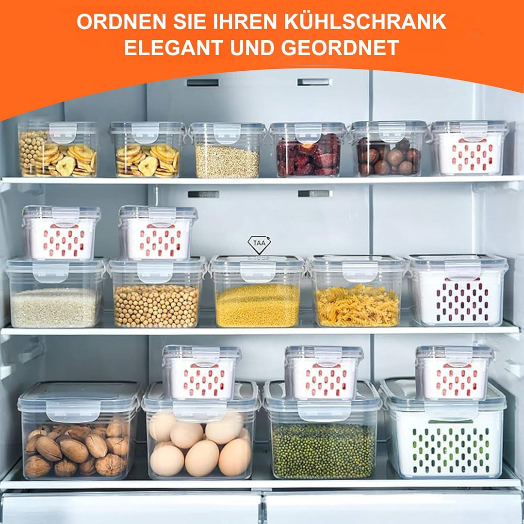 10 PCS Obst Aufbewahrung Kühlschrank, Abtropfen Beeren-Behälter, Gemüse Aufbewahrung Kühlschrank (Ma